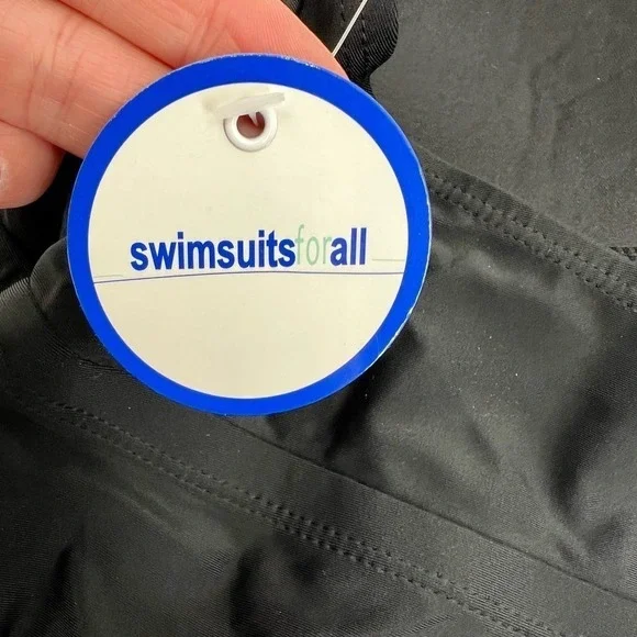 NEW Swimsuits For All plus size black halter tankini top bathing suit size 20 - Picture 3 of 7